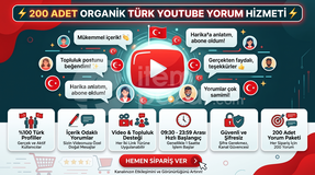 YouTube 200 Adet %100 Türk Gerçek Yorum |
