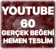 Youtube 60 Organik Beğeni - Garantili