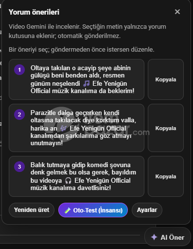 YouTube Shorts AI Yorum Asistanı | Gemini