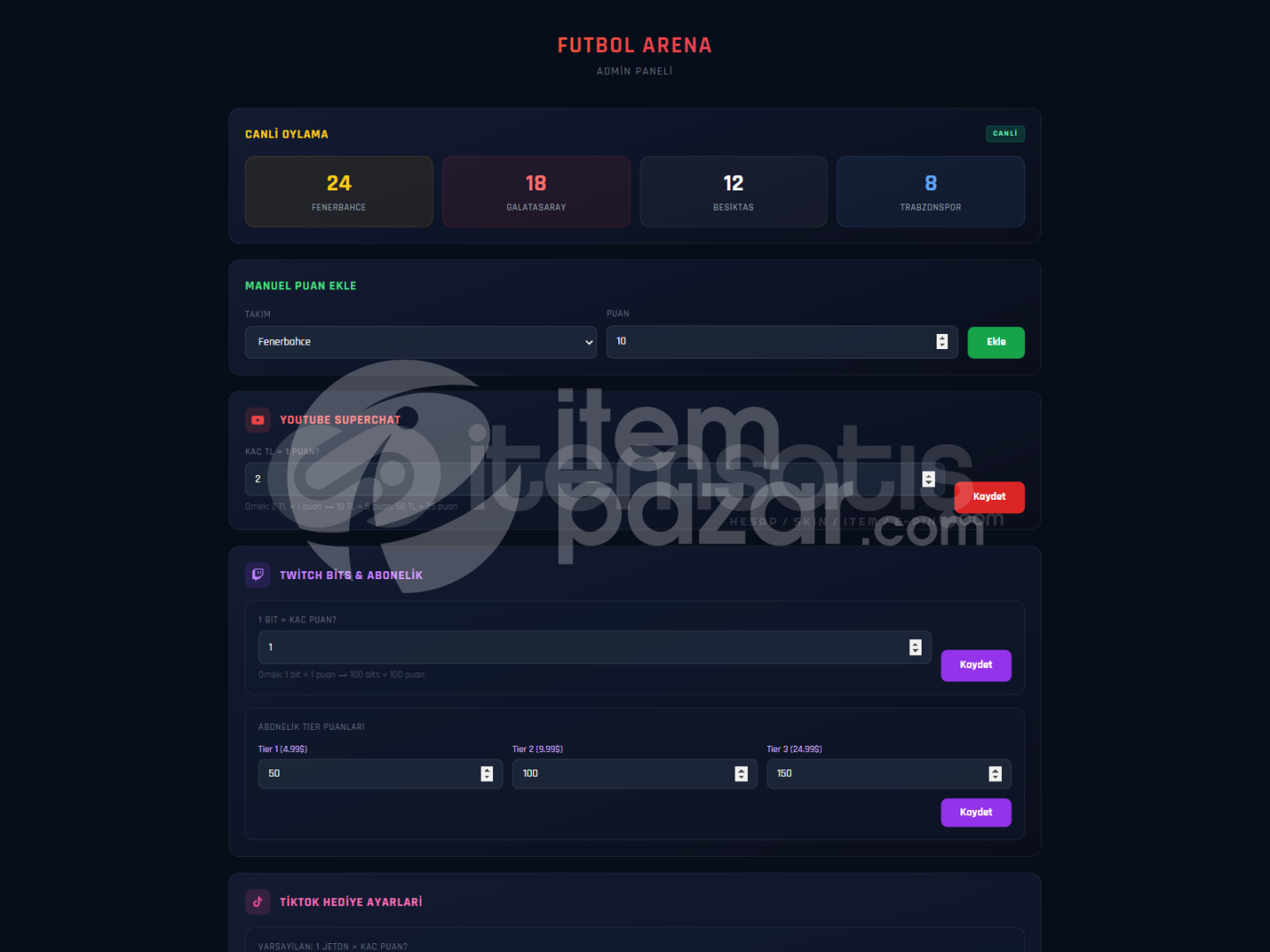 YouTube TikTok Twitch Yayin Scripti