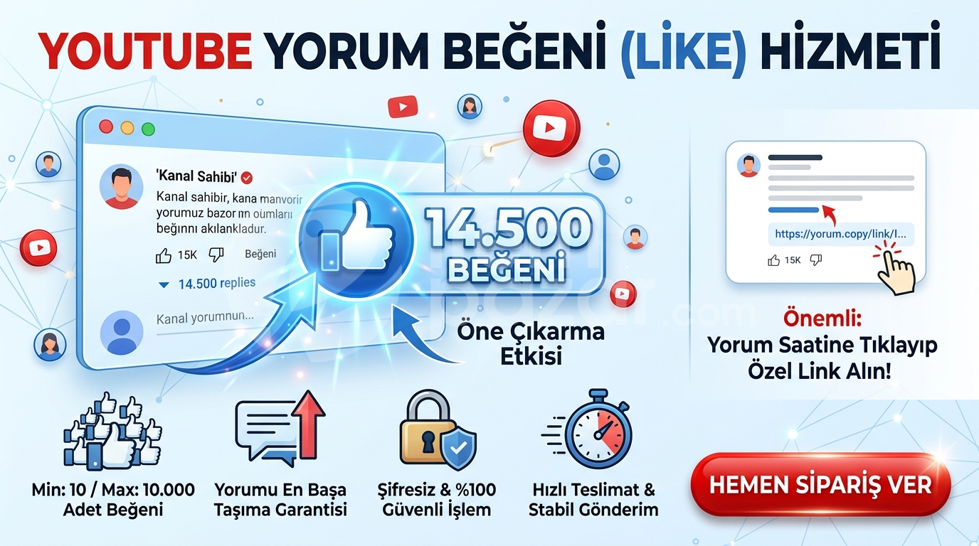YouTube Yorum Beğeni (Like) Hizmeti |