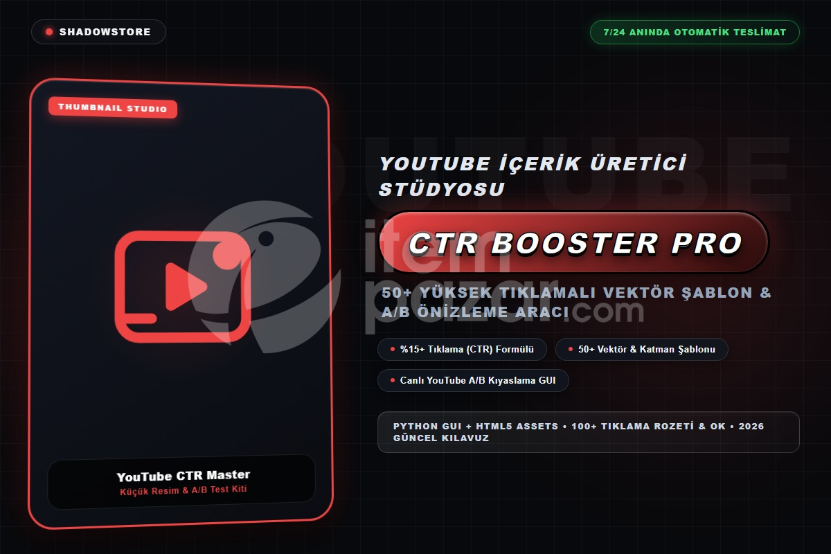 YouTube Yüksek CTR Thumbnail Tasarım Kiti - 50