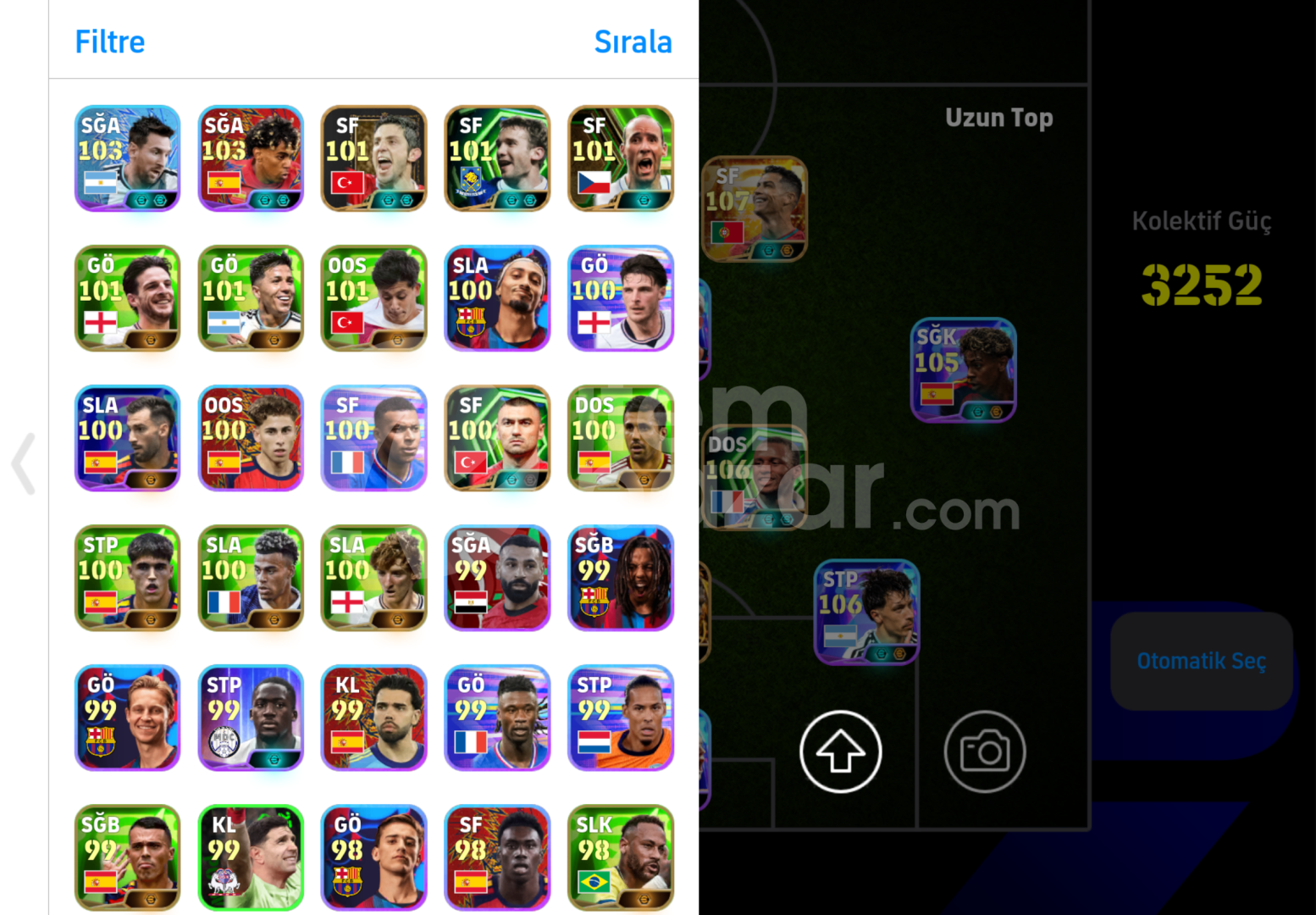 3255Kg Tek bağ 109 Ronaldo & Hazard 107 Dembele